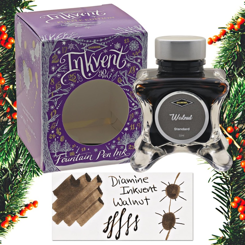 Diamine Inkvent Purple Edition Standard Bottled Ink in Walnut – 50 mL