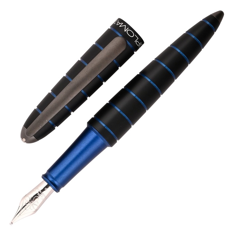 Diplomat Elox Fountain Pen – Ring Black/Blue Extra Fine