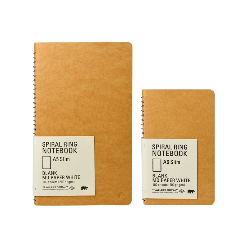 Spiral Ring Notebook, MD Paper White A6 Slim