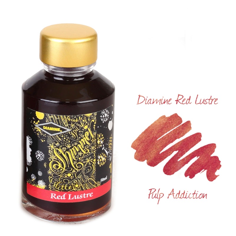 Diamine Shimmer Fountain Pen Ink – Red Lustre 50ml Bottle
