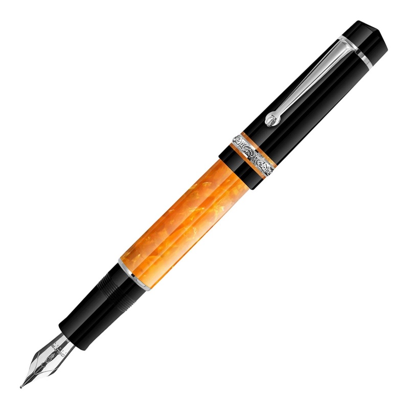 Delta Dolce Vita DV 2.0 Premiere Fountain Pen – Black Orange CT Extra Fine