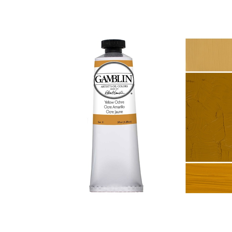 Gamblin Artist’s Oil Colors, Yellow Ochre 37 mL tube