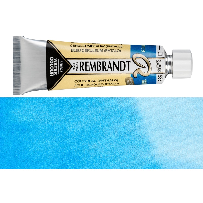 Rembrandt Watercolor, 10 mL, #535 Cerulean Blue Phthalo