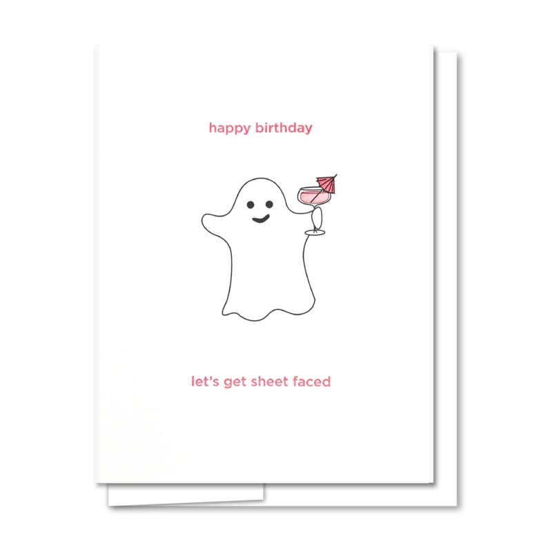 Quick Brown Fox Letterpress Ghost Birthday Card