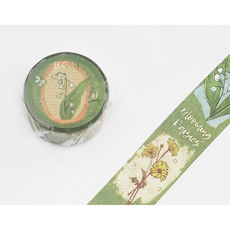 BGM Washi Tape – Special Romance in the Garden Green