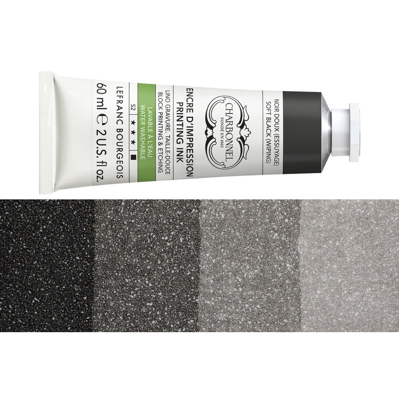 Water-Washable Oil-Based Printmaking Ink, Soft Black