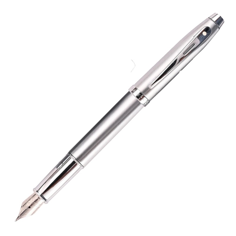 Sheaffer 100 Fountain Pen – Brushed Chrome CT Medium