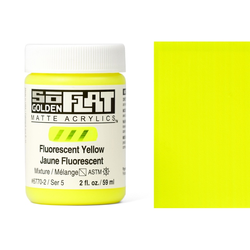 Golden SoFlat Matte Acrylics, Fluorescent Yellow