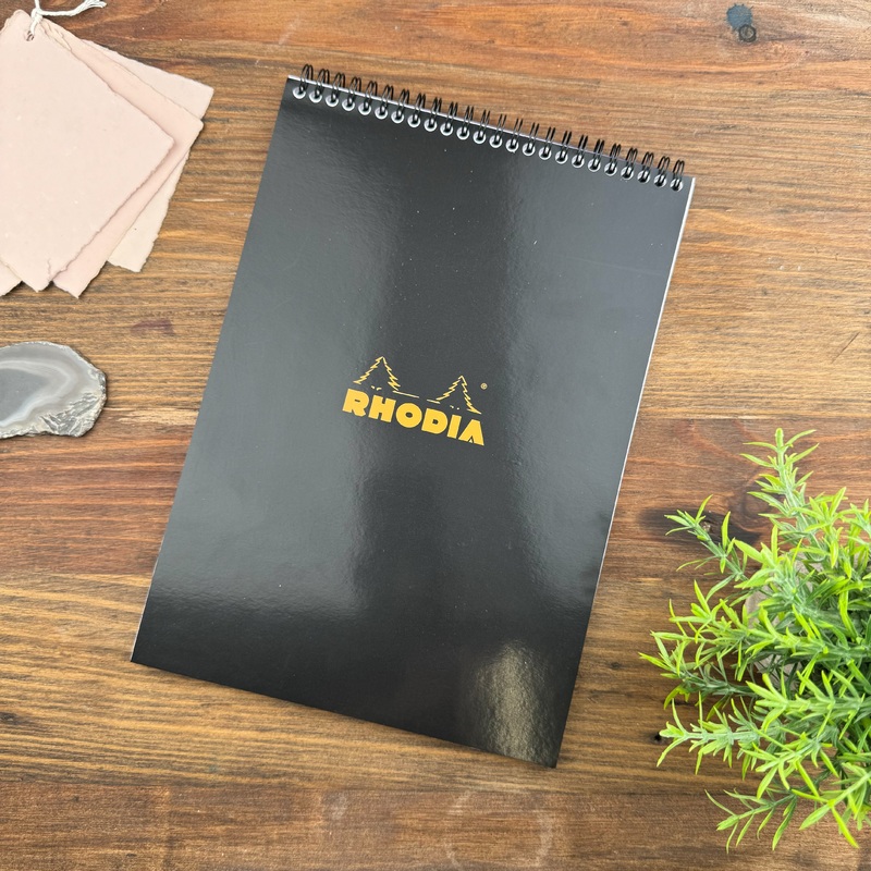 Rhodia Wirebound Notepad – Lined 80 sheets – 8 1/4 x 11 3/4 – Black cover