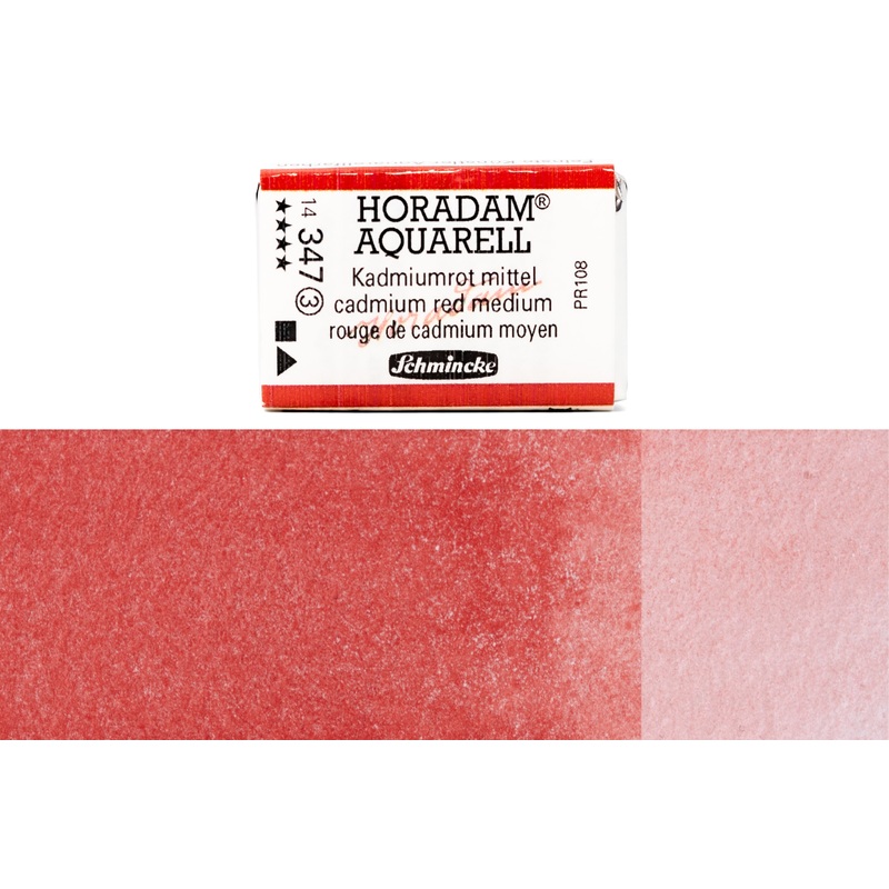 Horadam Watercolor Full Pan, #347 Cadmium Red Medium