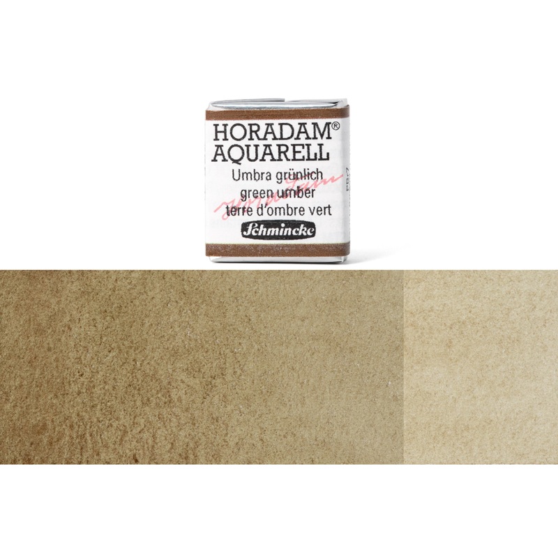 Horadam Watercolor Half Pan, #665 Green Umber