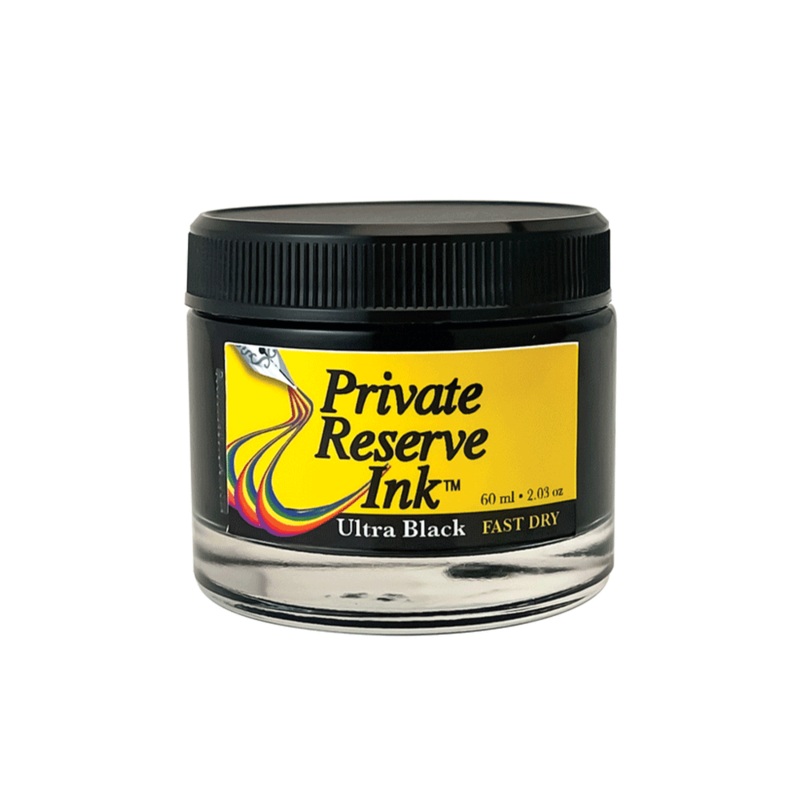 PRIVATE RESERVE, Ink Bottle – FAST DRY Inks ULTRA BLACK (60mL).