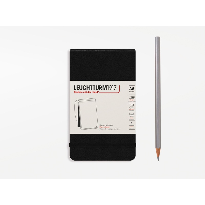 Leuchtturm 1917 Pocket Notepad – Black Plain