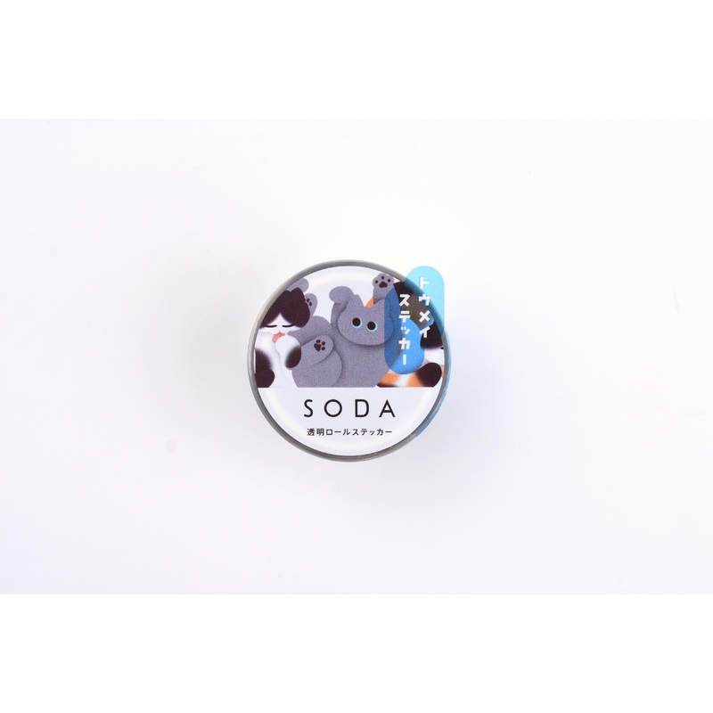 SODA Transparent Masking Tape – Stickers Roll – 30mm – Rolling Cat