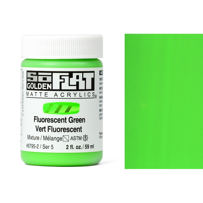 Golden SoFlat Matte Acrylics, Fluorescent Green