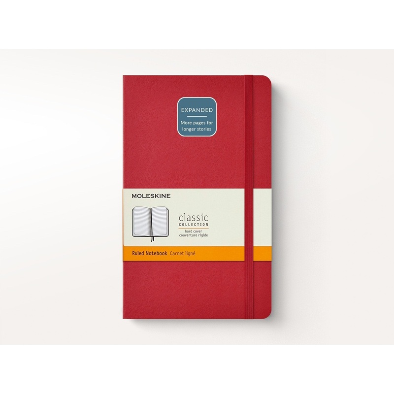 Moleskine Classic Notebook – Expanded Extra Thick Scarlet Red Hard Cover Ruled