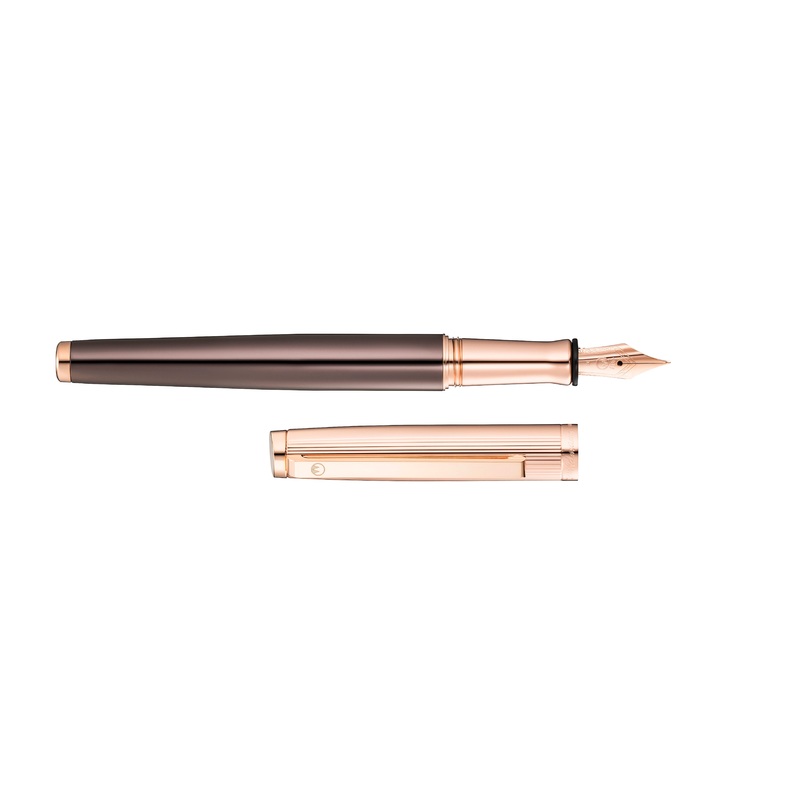 Waldmann Tuscany Fountain Pen (Steel Nib) – Chocolate Rose Gold Fine
