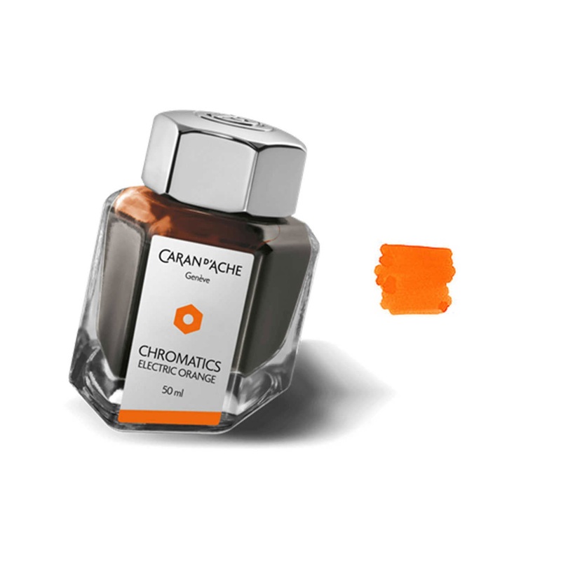 Caran d’ Ache Chromatics Ink Bottle, Electric Orange – 50ml