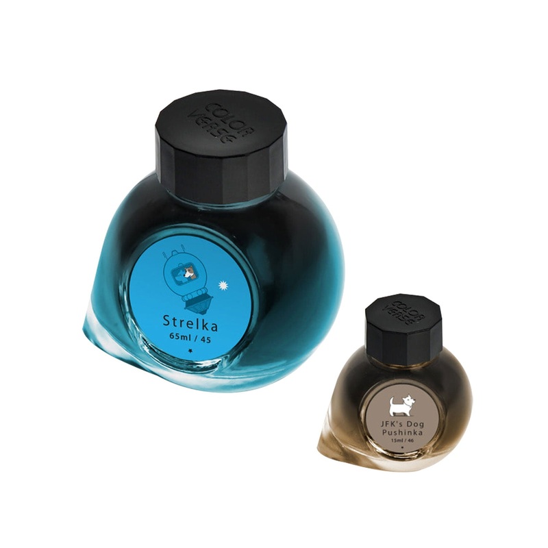 Colorverse Trailblazer in Space Strelka & JFK’s Dog Pushinka Ink Bottle, Blue (65ml) + Brown (15ml)