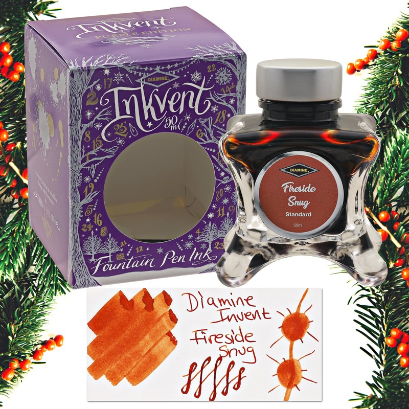 Diamine Inkvent Purple Edition Standard Bottled Ink in Fireside Snug – 50 mL