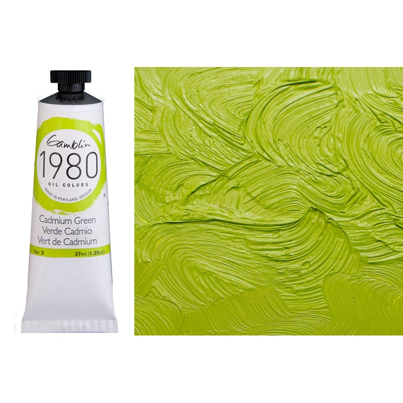 Gamblin 1980 Oil Colors, Cadmium Green 37 mL tube