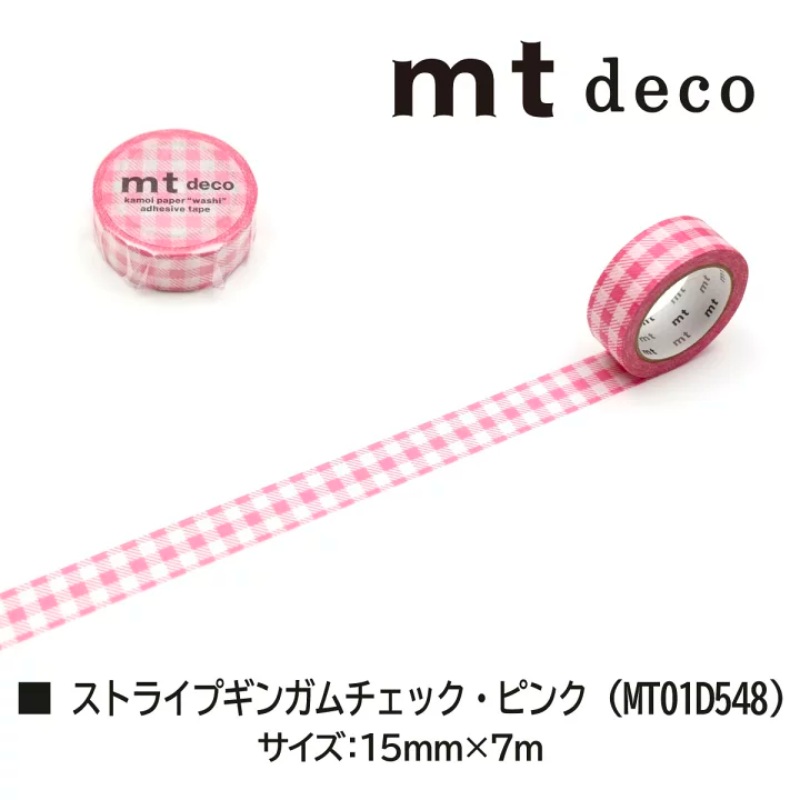 MT Deco Washi Tape – Stripe Pink Checkered