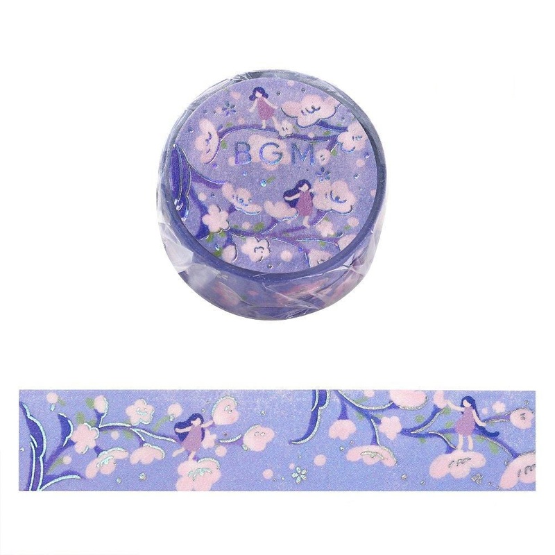 BGM Washi Tape – Foil Stamping – Flower Story – Light Purple
