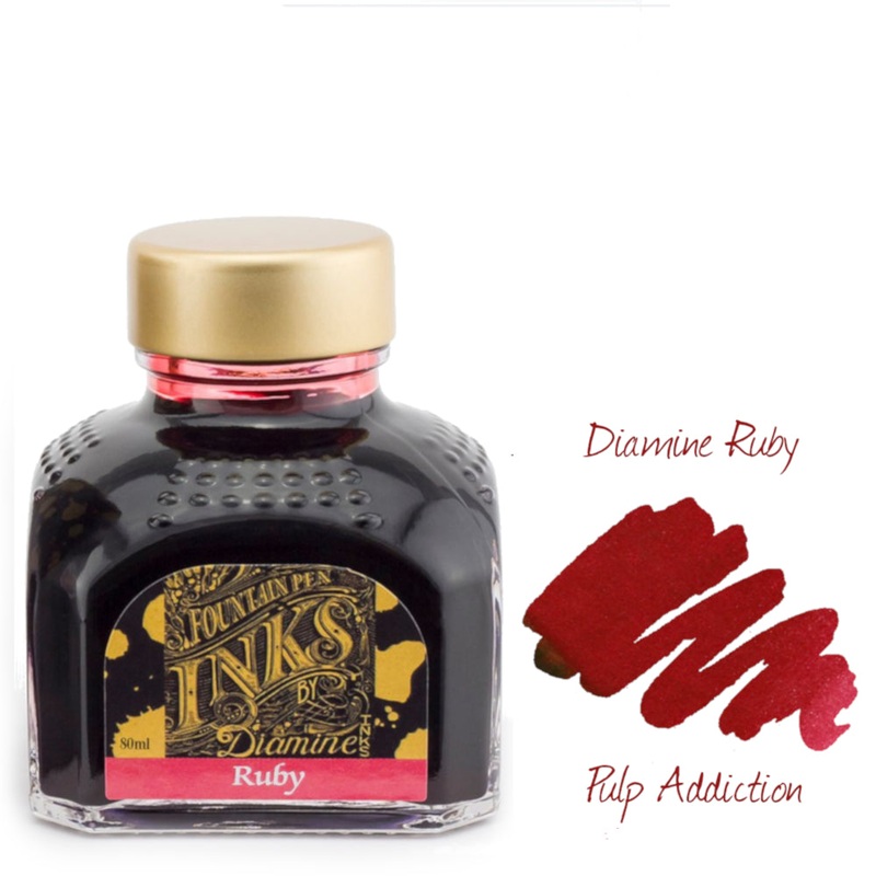 Diamine Fountain Pen Ink – Ruby 80ml Bottle