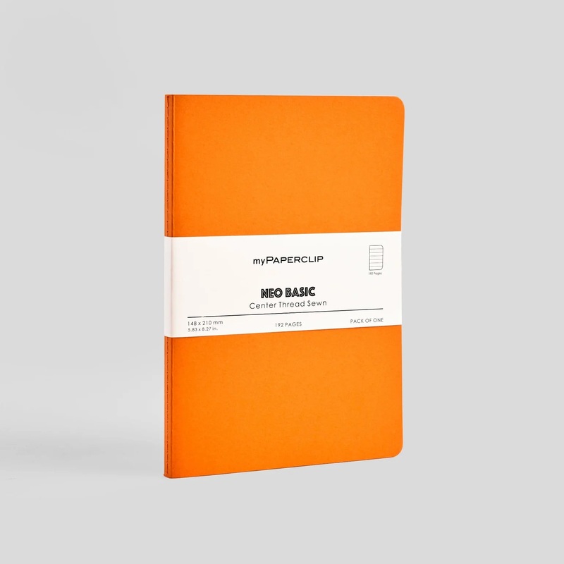 myPAPERCLIP Neo Basic Centre Thread Softcover A5 Notebook – Orange Dotted