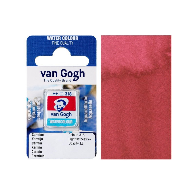Van Gogh Watercolor Half Pan, #318 Carmine