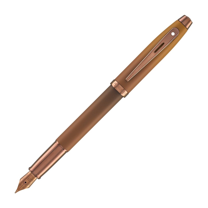 Sheaffer 100 Fountain Pen in Coffee Edition with PVD Rose Gold Trim Fine