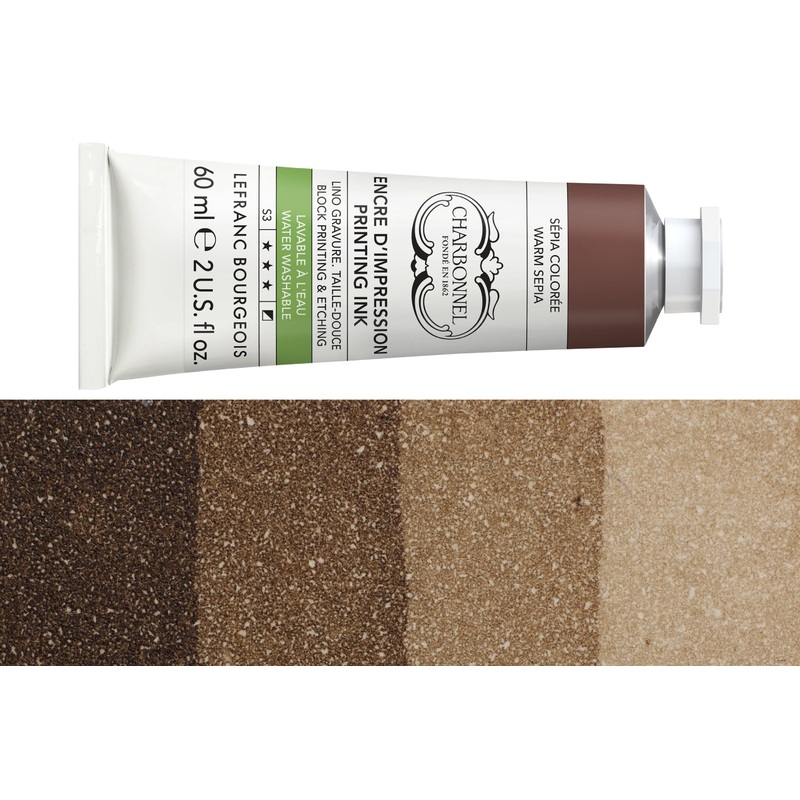 Water-Washable Oil-Based Printmaking Ink, Warm Sepia