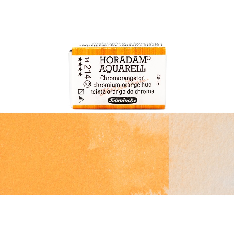 Horadam Watercolor Full Pan, #214 Chromium Orange Hue