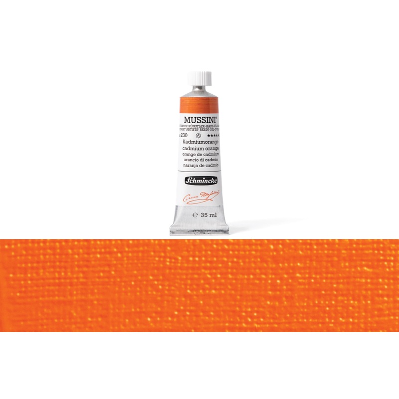 Mussini Oil Colors, 35 mL, #230 Cadmium Orange
