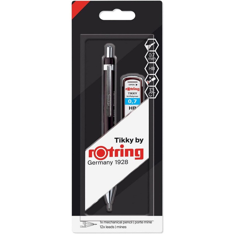 Rotring Tikky Mechanical Pencil – 0.7mm Black with Leads