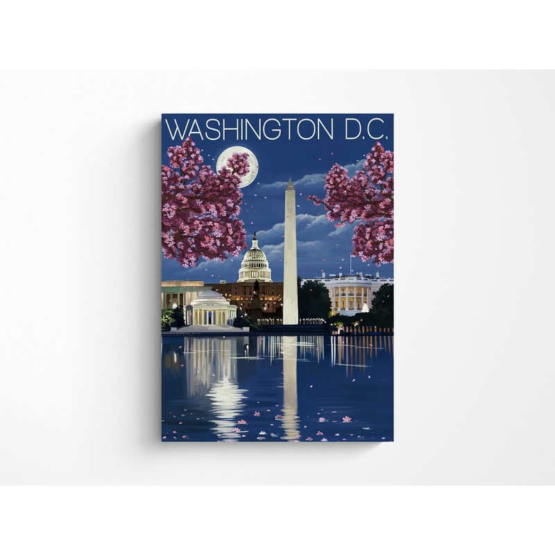Washington DC Night Scene Lay Flat Notebook