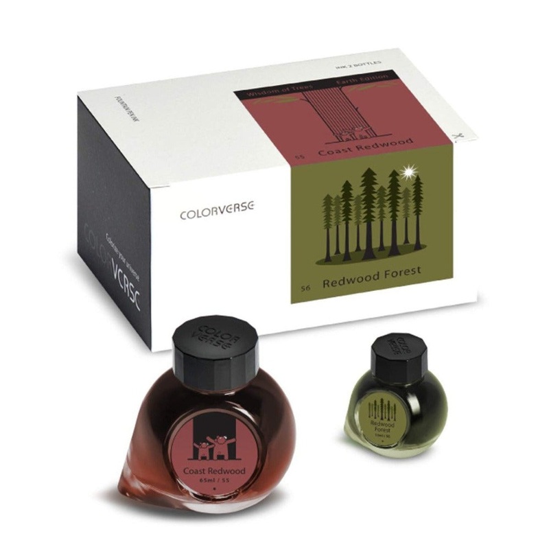 COLORVERSE, Ink 2 Bottles – EARTH EDITION Wisdom of Trees COAST REDWOOD & REDWOOD FOREST (65ml+15ml).