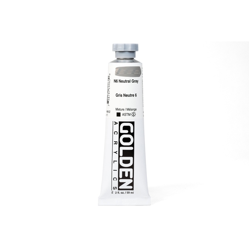 Golden Heavy Body Acrylics, Neutral Gray N6, 2 oz. Tube