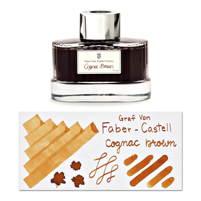 Graf von Faber-Castell Bottled Ink in Cognac Brown – 75 mL