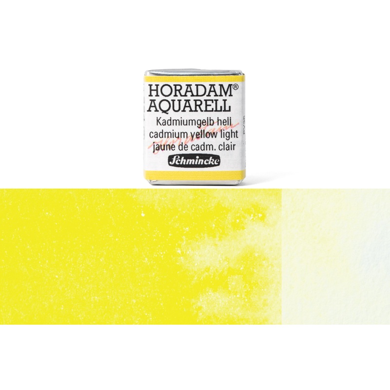 Horadam Watercolor Half Pan, #224 Cadmium Yellow Light