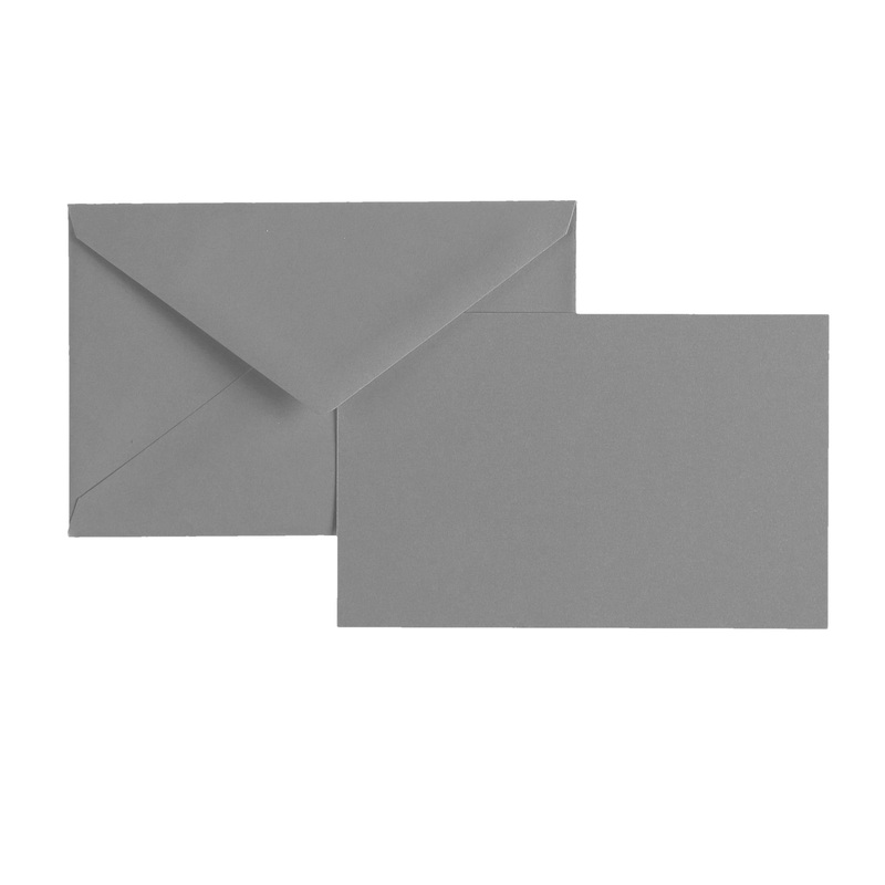 Vellum Stationery Set – Smooth Finish, Flat Card – 3 1/2″ x 5 1/2″ – Grey