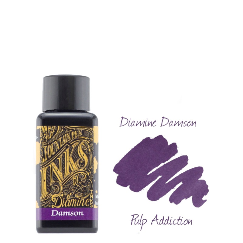 Diamine Fountain Pen Ink – Damson 30ml Bottle