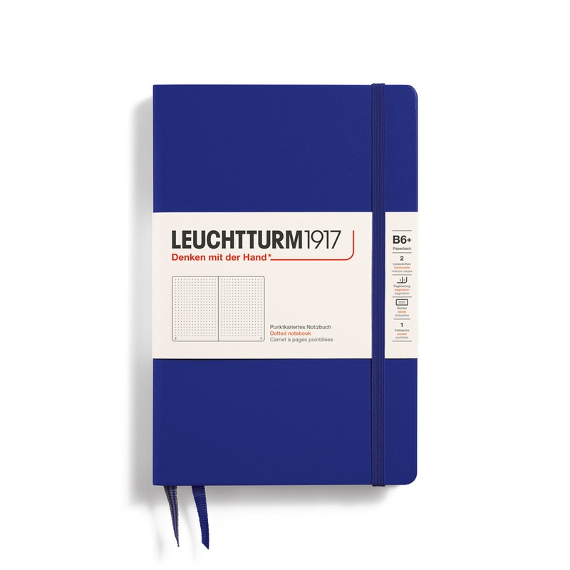 LEUCHTTURM1917 Notebook Paperback (B6+), Hardcover, 219 numbered pages, dotted – Ink Blue