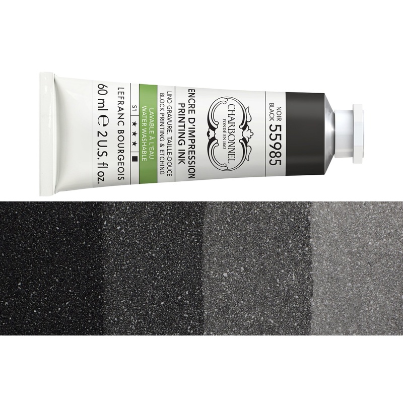 Water-Washable Oil-Based Printmaking Ink, Black 55985 60 mL Tube