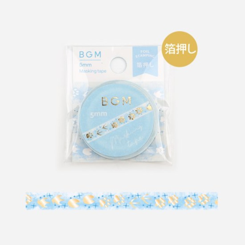 BGM Slim Washi tape – Snow Footprints