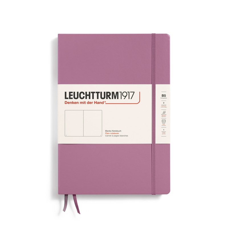 LEUCHTTURM1917 Notebook Composition (B5), Hardcover, 219 numbered pages, plain – Dusty Rose