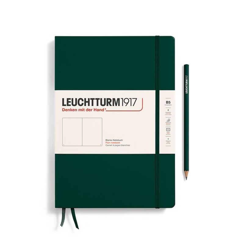 LEUCHTTURM1917 Notebook Hardcover Composition (B5), Plain, 219 pages – Forest Green
