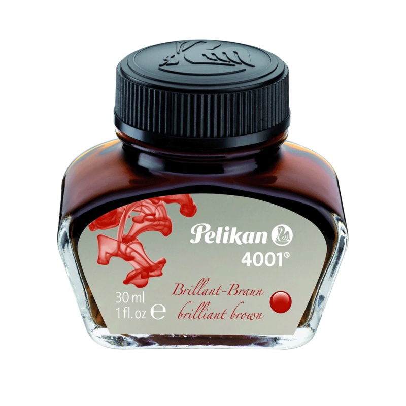 PELIKAN, Ink Bottle – 4001 BRILLIANT BROWN (30mL).
