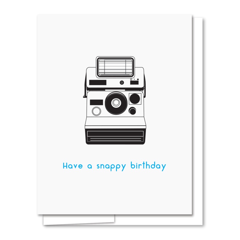 Quick Brown Fox Letterpress Camera Birthday Card