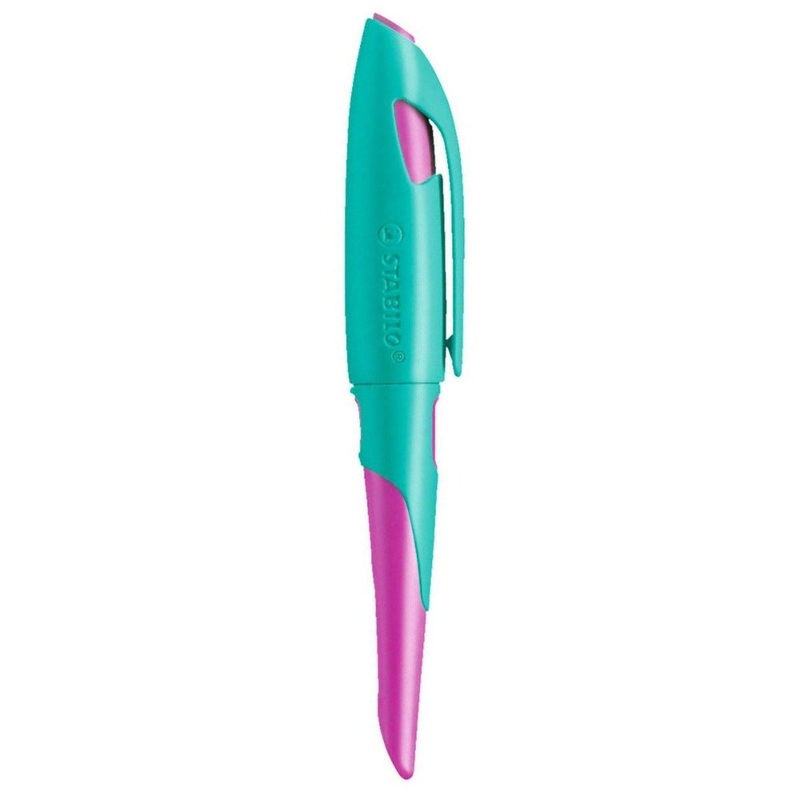 STABILO, Fountain Pen – EASY BIRDY Turquoise/Neon Pink. Extra Fine